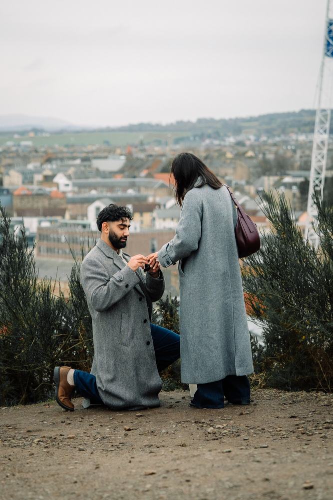 Proposal on Calton Hill overlooking Edinburgh