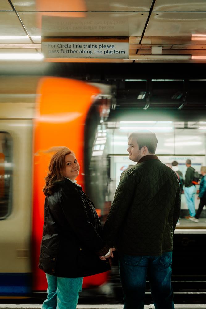 Couple on a Tube platform