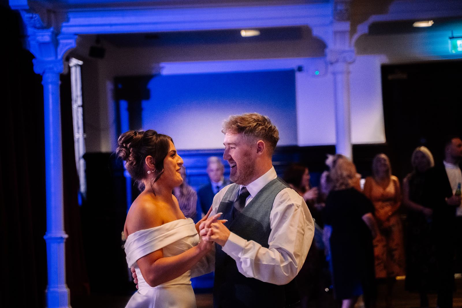 First dance under blue lights